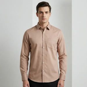 Camisa Formal de Satén de Algodón de Manga Larga para Hombre, Cierre Frontal con Botones, Tela Cómoda, Corte Clásico para Negocios - Product Image 1