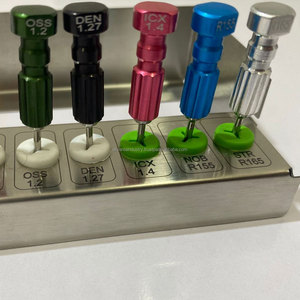 Kit de forets dentaires pour sinus lift, plusieurs couleurs, poignée moletée, instruments chirurgicaux manuels Classe I 0.9 1.0 1.2 1.27 1.4 - Product Image 2