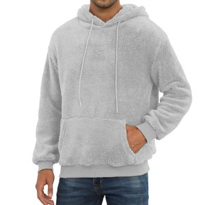 <b>Sherpa</b> Solid Breathable Heavy Weight Oversized Pullover <b>Hoodies</b> for <b>Men</b> Winter Custom Logo Sweatshirts - Product Image 1