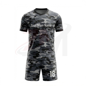ชุดยูนิฟอร์มฟุตบอลขายส่ง เสื้อ กางเกงขาสั้น ซับเหงื่อ ชุดกีฬาฟุตบอลแบบกำหนดเอง โรงงาน OEM - Product Image 2
