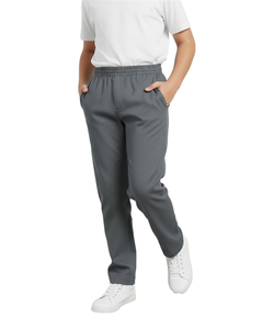 Pantalon d'école gris, taille élastique, pantalon uniforme pour garçons, coupe droite, tissu sergé confortable, uniforme scolaire. - Product Image 2