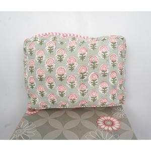 Bolsa de Cosméticos Acolchada de Algodón Ecológico, Duradera y Moderna, con Asa, Diseño Floral Azul Vintage, Cierre de Cremallera, Set de Bolsas de Viaje - Product Image 6