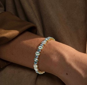 Moss Agate Stone Charm <b>Bracelet</b> Women 925 Sterling Silver Gold Plated Luxury Nature Inspired Handmade Jewelry - Product Image 2