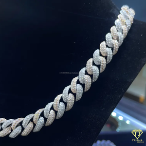 Cadena Cubana Miami con Diamantes Moissanite VVS de 12mm, Chapada en Oro Rosa, Plata de Ley 925, Collar de Hip Hop - Product Image 4