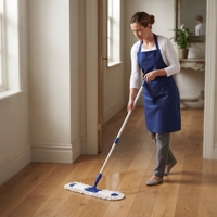 Vente en gros usine Serpillère de nettoyage en coton robuste, durable, écologique et réutilisable avec système d'essorage par basculement pour la maison