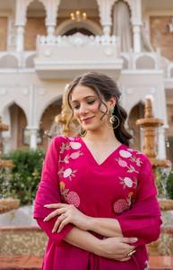 Women Chanderi <b>Top</b> Bottom And Dupatta Set Embroidered <b>Top</b> With Micro Inner Fabric Matching Chanderi Trouser Ethnic Party Wear - Product Image 2