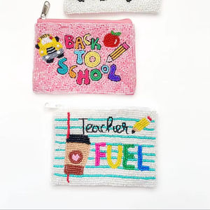 Porte-monnaie perlé fait main, porte-monnaie de poche pour adolescents, portefeuille perlé coloré, vente en gros, design personnalisé - Product Image 1