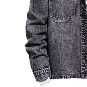 Veste en jean pour homme, prix bas, haute qualité, logo personnalisé imprimé, grandes tailles, veste en jean personnalisée pour homme - Product Image 3