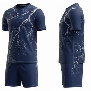 ชุดฟุตบอลแบบยูนิเซ็กซ์พร้อมกางเกงขาสั้น ชุดออกกำลังกายสองชิ้นคุณภาพพรีเมียม ชุดฝึกซ้อมฟุตบอล แห้งเร็ว ชุดกีฬา รับผลิตตามแบบ OEM - Product Image 3