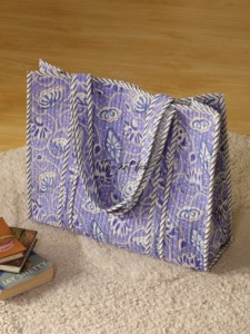 OEM Assorted Lavender Floral Quilted Cotton Tote <b>Bag</b> - Eco-Friendly Boho <b>Reusable</b> Shopper <b>Bag</b> - Product Image 5