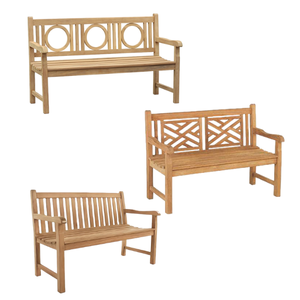 outdoor furniture <b>garden</b> park street wood leisure bench with back - Product Image 3