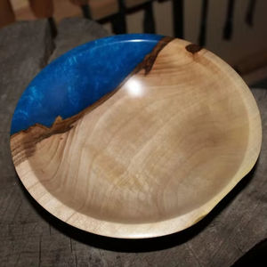 ชามใส่ผลไม้ทำจากไม้เนื้อแข็งเคลือบเรซิ่น ผลิตภัณฑ์แฮนด์เมด ชามไม้เคลือบอีพ็อกซี่เรซิ่น คุณภาพสูง สำหรับใช้ในบ้าน - Product Image 1