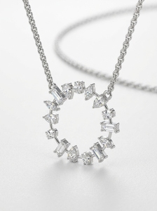Collar con Colgante de Diamante Solitario Chapado en Oro de 9K, Corte Corazón, Engaste Biselado, Joyería Clásica para Bodas de Mujer - Product Image 4