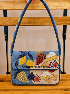 Sac à bandoulière personnalisé fait main de luxe, tendance, robuste et portable, orné de perles, pour fruits et fromages |   Sac à main tendance pour femmes - Product Image 4