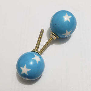 Juego de 2 tiradores redondos de resina turquesa para puerta, tiradores decorativos de estrellas vibrantes, tiradores para armario de tocador para uso en cajones - Product Image 1