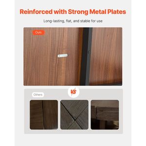 Tavolo da pranzo in legno rettangolo 71in per 6-8 persone tavolo da cucina marrone solo tavolo disponibile - Product Image 5