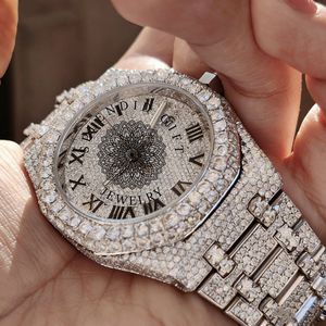Splendide montre analogique à quartz pour homme avec strass, boîtier en cristal saphir, chronographe de luxe, mouvement ETA antique, 28 mm - Product Image 5