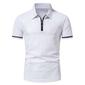 Polo à col zippé pour homme, rose, confortable, 100% coton, pour un usage décontracté, manches courtes, grandes tailles - Product Image 6