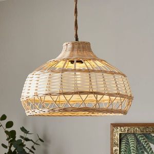Designer Woven Rattan Hanging <b>Ceiling</b> <b>Light</b> for Scandinavian Home Hotel Cafe Restaurant Ambient Lighting Solutions - Product Image 4