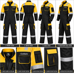 Overol de Trabajo Industrial Resistente, Manga Larga, Algodón, con Bolsillos en el Pecho, Muslos y Laterales, Ligero, para Hombre - Product Image 6