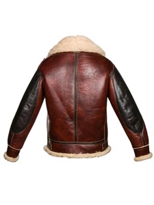 <b>Mens</b> B3 Brown Aviator <b>Shearling</b> <b>Jacket</b> - Product Image 2