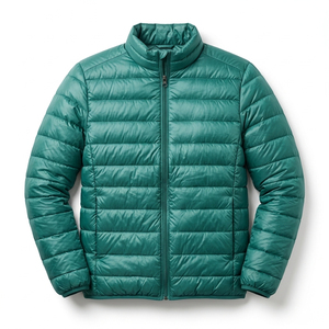 Men Lightweight Quilted Puffer <b>Jacket</b> Full Zip Stand Collar Solid Color Windproof Winter Casual Streetwear Coat - Product Image 4