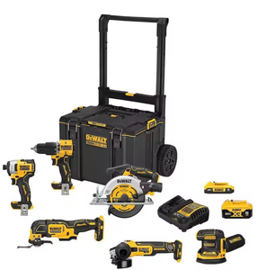 Precio con descuento en el kit combinado inalámbrico DEWALT 20V MAX de 6 herramientas con batería de iones de litio sin escobillas + caja de herramientas ToughSystem - Product Image 1