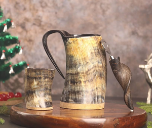 High Quality Buffalo Horn Beer <b>Mug</b> Dishwasher Safe Luxury Medieval Design with Perfect Grip for Beer Used - Product Image 1