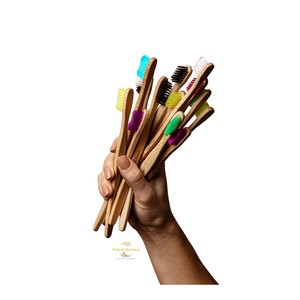 Brosse à dents en bambou écologique, manche en bois naturel, poils doux, pour la maison, les voyages et l'hôtel - Product Image 2