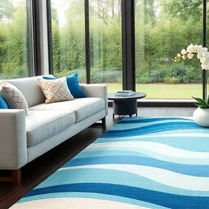 Luxury Modern Hand Tufted Wave Abstract Carpet Large Area Rug Soft Plush for Living Room <b>Floor</b> Rug Stylish Bedroom Home Decor - Product Image 3