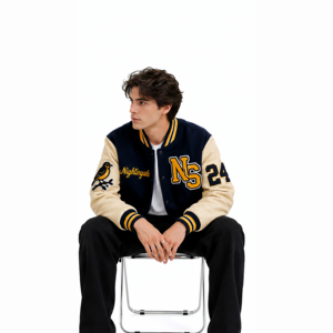 Custom Letterman Varsity <b>Jackets</b> Wool Body Genuine <b>Leather</b> Sleeves <b>Winter</b> Wear Smart and Stylish Men's <b>Jacket</b> Baseball <b>Jacket</b> - Product Image 4