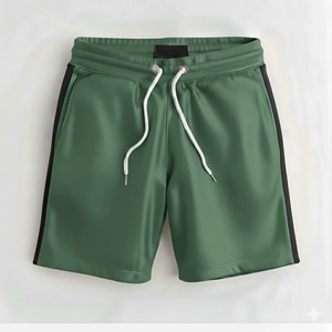 Shorts pour hommes en coton tricoté, vente en gros OEM, logo personnalisé, broderie, motif respirant, confortables, décontractés, pour l'été - Product Image 4