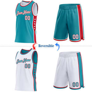 Tenues de basketball réversibles personnalisées, ensemble maillot d'entraînement par sublimation, haute performance, maille respirante, shorts de sport OEM - Product Image 2