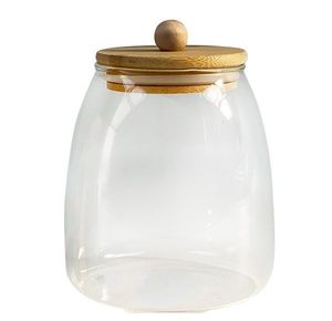 Contemporary Glass <b>Jar</b> With Wooden Lid <b>For</b> Storing Honey <b>Jam</b> Spices Cookies Snacks And Dry Food Ingredients <b>Jar</b> - Product Image 3