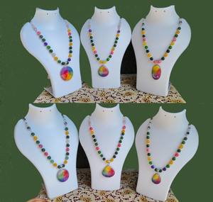 สร้อยคอทองเหลืองคุณภาพพรีเมียมประดับลูกปัดสไตล์ชาติพันธุ์ รูปทรงหยดน้ำและหัวใจ ทำด้วยมือ ประดับด้วยหินแท้ สำหรับผู้หญิง แฟชั่นทันสมัย เหมาะสำหรับงานคริสเตียน - Product Image 3