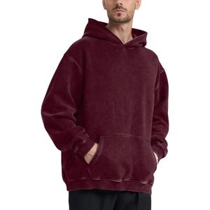 Sweat à capuche et sweat-shirt pour homme 350g, lourd et luxueux, effet délavé personnalisé, mélange de coton 2026 - Product Image 3