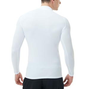 Men's White Long Sleeve <b>Compression</b> <b>Shirt</b> Quick Dry Sport Top Full Sleeve Polyester Fit - Product Image 3