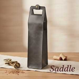Sac fourre-tout élégant en cuir véritable de qualité supérieure avec porte-bouteille à bouton, robuste, tendance, imperméable et durable, pour une bouteille unique, idéal pour les affaires - Product Image 5