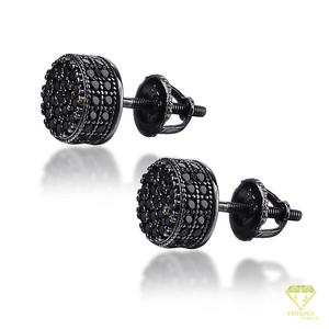 Boucles d'oreilles en moissanite noire de luxe, argent sterling 925, style hip hop, bijoux pour hommes et femmes - Product Image 5