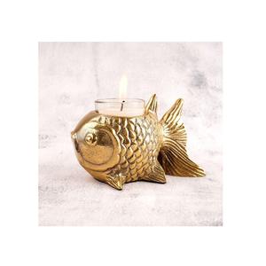Portavelas de Aluminio con Figura de Pez para la Buena Suerte y el Éxito, Adorno Decorativo de Mesa con Vela Aromática en Vaso - Product Image 1