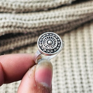 Brass Chakra <b>Ring</b> <b>Boho</b> Tribal <b>Ring</b> 925 sterling silver <b>ring</b> Bedded <b>ring</b> oxidized silver <b>ring</b> for Men's - Product Image 4