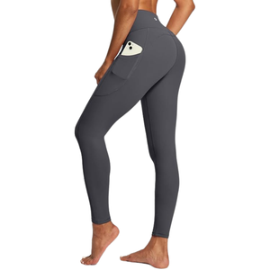 Leggings de yoga personnalisés taille mi-haute pour femmes, respirants, séchage rapide, écologiques, grandes tailles, collants de fitness 220g, fabricant en marque blanche - Product Image 2