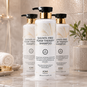 Champú Terapéutico en Espuma Sin Sulfatos AOMI 500ml Hidratante Para Todo Tipo de Cabello Hombres Adultos - Product Image 2