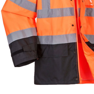 Veste de sécurité réfléchissante haute visibilité avec capuche, fermeture éclair et poches, veste de travail orange pour hommes - Product Image 5