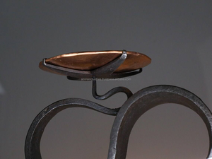 Fabuloso diseño forma personalizada portavelas de Hierro forma de jaula de alambre buena calidad portavelas de hierro puro para decoración de boda - Product Image 4