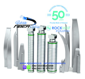 ROCKMED Industries ENT <b>Instruments</b> Macintosh and Miller Fiber <b>Optic</b> Laryngoscope Set Blades CE Approved Diagnostics <b>Instruments</b> - Product Image 1