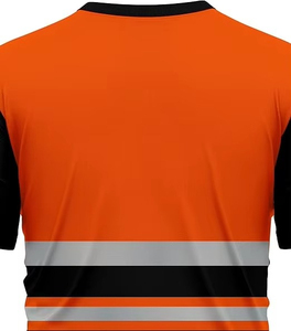 <b>Working</b> T Shirts Men High Visibility Lightweight Polyester CE Certified Safety Wear Reflective Strips Custom Logo Construction - Product Image 4
