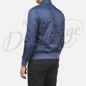Blouson Bomber Homme Bleu Marine Personnalisé Coupe Slim Coupe-Vent Léger Softshell Zippé Décontracté Extérieur Style Aviateur - Product Image 2