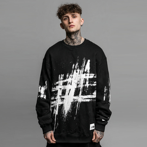 Sudaderas con hombros caídos y efecto desgastado para hombre, 400 g/m², cuello redondo, manga larga, forro polar - Product Image 6