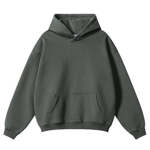 Men's Oversized Hooded Sweatshirt Solid Color Cotton French Terry Casual Pocket Long Sleeve Autumn Wear Men’s oversized hoodie - Product Image 1